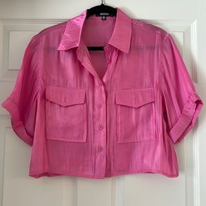 Misguided crop sheet iridescent blouse